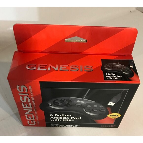 SEGA Genesis 16 Bit 6 Button Controller USB PC Mac Steam PS3 Switch Genesis Mini - Picture 4 of 5